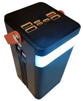 Зовнішній повербанк Power Bank Fast Charge 60000 mAh швидка зарядка з ліхтариком Чорний