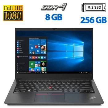 Ультрабук Lenovo ThinkPad E14 G2 / 14'' (1920x1080) IPS / Intel Core i3-10110U (2 (4) ядра по 2.1 - 4.2 GHz) / 8 GB DDR4 / 256 GB SSD M.2 / Intel UHD Graphics / WebCam / HDMI б/в