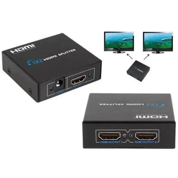 Разветвитель HDMI на 2 монитора, 1X2 HDMI Splitter Черный, сплиттер HDMI 1080p (1011134-Black)