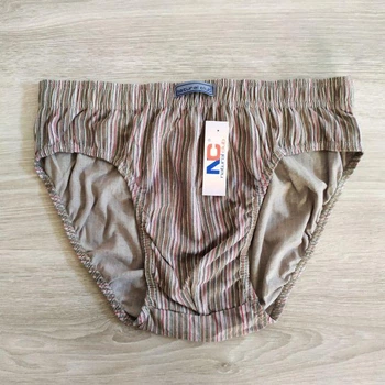 Трусы мужские плавки Natural Club хлопок Полоска светлая М хаки (105-Cotton_5)