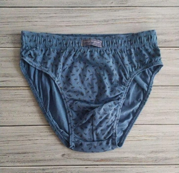 Трусы мужские плавки Natural Club хлопок Перышки М голубой (115-Cotton_1)