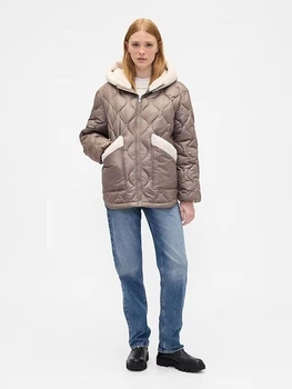 Куртка GAP свободного кроя с отделкой искусственного меха розмер М 8452520010002МC