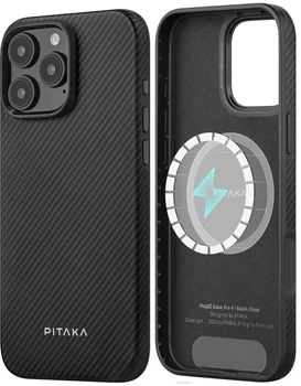 Чохол протиударний Pitaka Military-Grade Protective Case MagSafe для iPhone 16 Pro Max 600D Black/Grey (KI1601PMPA)