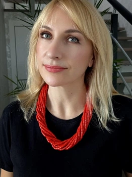 Намисто JN Handicraft з пресованих коралів етнічне (№31-1)