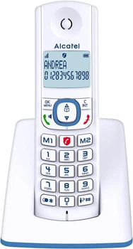 Беспроводной телефон Alcatel F530 solo бело-синий DECT большой с подсветкой экран журнал вызовов на 20 номеров Hands-free - Уценка
