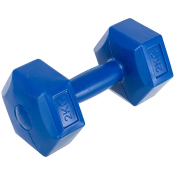 Гантель для фитнеса с PE покрытием 1штука Zelart TA-4758-2 1x2кг Синий