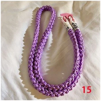 Шнурок на шею Rope Knitting для телефона и украшений яркий акцент лаванды для удобства и стиля