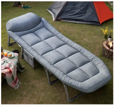 Портативне розкладне ліжко Relax Outdoor 180×60×30 см, металеве, 5 положень спинки, навантаження до 120 кг