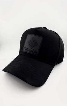 Бейсболка Кепка Тракер с резиновым патчем COLUMBIA Черная, COTTON хлопок S (55-56 см)