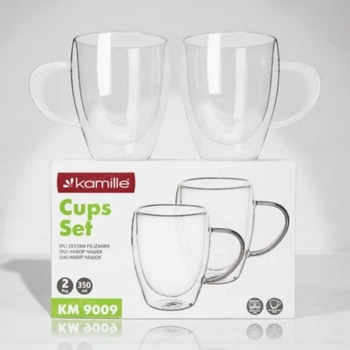 Набор стаканов Kamille KM-9009 350 мл с двойными стенками, 2 шт