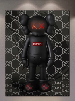 Поп-арт картина на полотні - KAWS Supreme x Gucci для офісу та кімнати - 30х40 см