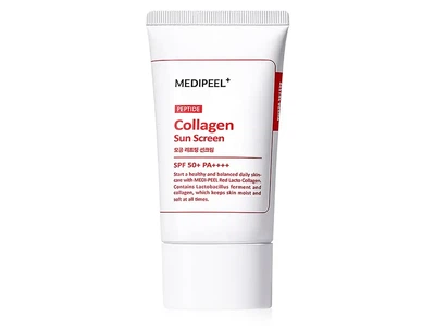 Солнцезащитный крем для сужения пор с коллагеном и пептидами Medi-Peel Red Lacto Peptide Collagen Pore Lifting Sun Screen SPF 50+