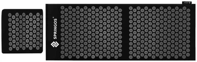 Килимок для акупресури Springos FA0153 з шипами та подушкою 105 x 40 см Сіро-чорний (5907719490199)