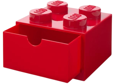 Контейнер у формі блоку LEGO з шухлядою четвірка Червоний (5711938032067)