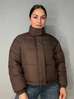 Куртка женская Fashions 87226 короткая демисезонная M коричневая
