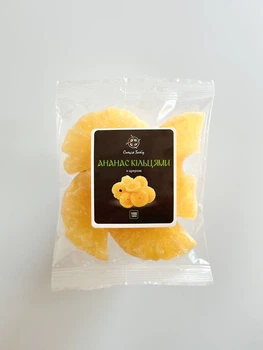 Ананас кольцами (с сахаром), в упаковке 100 грамм