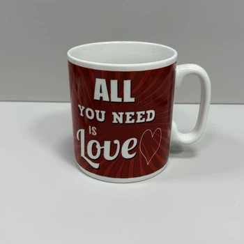 Кухоль керамічна 800 мл d-11,1 см, h-12,6 см ALL YOU NEED IS LOVE XXL Olens 527 / 3453 ЧЕРВОНА