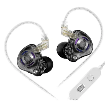 Вакуумные игровые наушники KZ Gale Hi-Fi с динамическим драйвером и двойным микрофоном (Черный)
