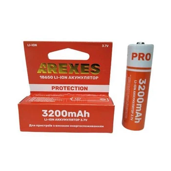 Аккумулятор 18650 Arexes 3200mAh 3.7V Li-ion (59491)