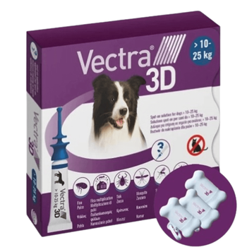 Ceva Вектра 3D Vectra 3D капли для собак от клещей и блох 10.1-25 кг, 3x3.6 мл, Сервис