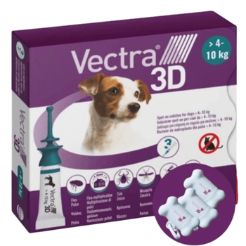 Ceva Вектра 3D Vectra 3D капли для собак от клещей и блох 4.1-10 кг, 3x1.6 мл, Сервис