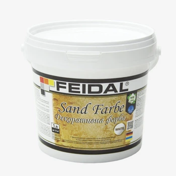 Краска интерьерная декоративная Feidal Sand Farbe Белая 1л