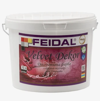Краска декоративная интерьерная Feidal Velvet Dekor Белая 10л
