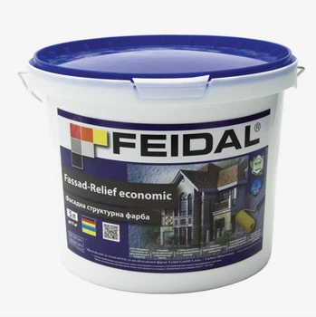 Краска фасадная структурная Feidal Fassad-Relief economic Белая 5л
