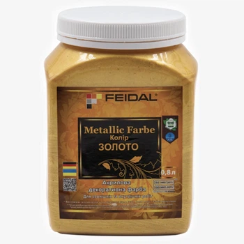Эмаль с металлическим перламутровым блеском Feidal Metallic Farbe Золото 0.8л