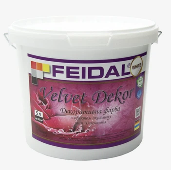 Краска декоративная интерьерная Feidal Velvet Dekor Белая 5л