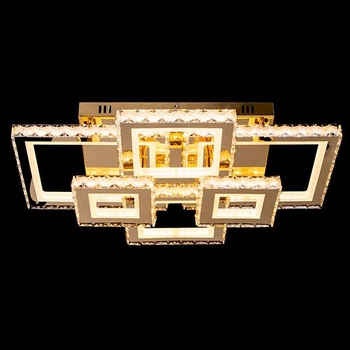 Люстра LED+хрусталь Свет золотиста з пультом 176W