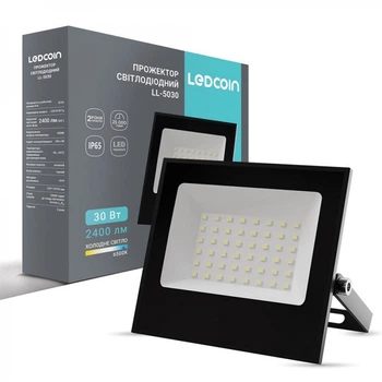 Світлодіодний прожектор Ledcoin LL-5030 30Вт 6500K IP65чорний