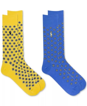 Носки мужские Polo Ralph Lauren Summer Foulard Slack Socks 2-Pack Yellow/Blue (EU 39–46)