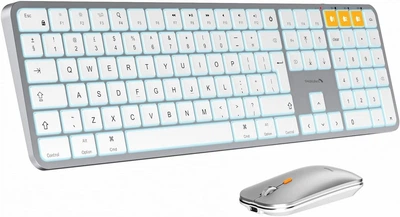 Клавиатура и мышь для Mac (Беспроводные), Подсветка, Bluetooth, ProtoArc KM100-A