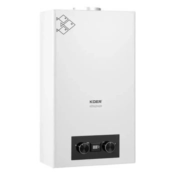 Газова колонка Koer G0110 White димохідна 10 л/хв, біла, мідний теплообмінник