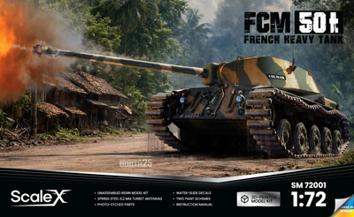 Сборная модель 1/72 Французский тяжелый танк FCM 50t ScaleX SM-72001