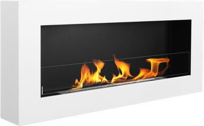Біокамін BIOkominkiGMT 900х400 BOX білий матовий (зі склом)