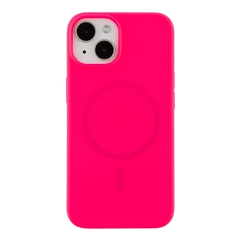 Чохол Glow Silicone Case with Magsafe для iPhone 14 Hot pink
