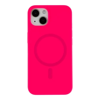 Чехол накладка Glow Silicone Case with Magsafe для Apple iPhone 13 панель-накладка для телефона магнитная зарядка Hot Pink