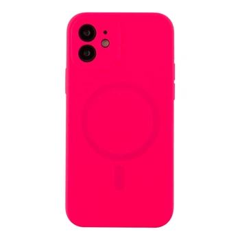 Чохол Glow Silicone Case Full Camera with Magsafe для iPhone 12 Hot pink