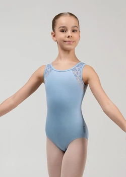 Купальник майка MIMI мікрополіамід+сітка флок, powder blue, 152см