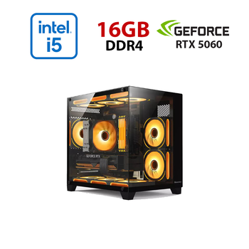 Игровой ПК Aexpxo gaming HUNTER Tower / Intel Core i5-12400F (6 (12) ядер по 2.5 - 4.4 GHz) / 16 GB DDR4 / 1000 GB SSD M.2 / nVidia GeForce RTX 5060, 8 GB GDDR7, 128-bit б/у