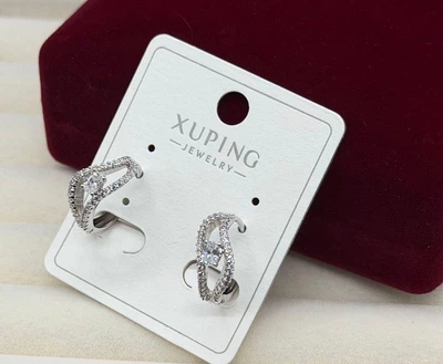 Сережки сережки xuping сережки біжутерія з медичної сталі сережки для вуха фігурні з камінчиками та великим каменем