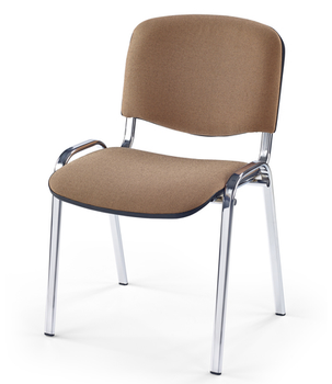 Krzesło do kuchni i salonu Halmar ISO chrom/C4 beżowe (5903038780041)