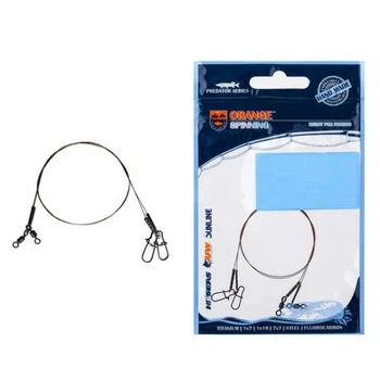 Поводок Ukrspin Orange Spinning плетеный сталь AFW 1х19 12см 5кг10lb/0.2мм 2шт/уп (1013-1590.01.52)