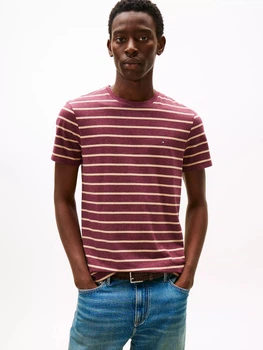 Футболка хлопковая длинная мужская Tommy Hilfiger 78JA565-X09(Deep Rouge Heather Stripe) M Бордовая (198296277784)