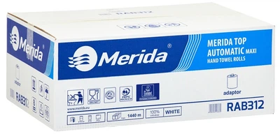 Паперові рушники Merida Top Automatic Maxi двошарові в рулоні з адаптером 240 м 6 шт (5908248118660)