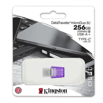 Флеш память 256Gb Kingston USB 3.2 DT MicroDuo 3C USB-A+USB-C (200Mb/s) (59358)