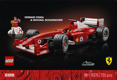 Конструктор LEGO Icons Ferrari F2004 та Michael Schumacher 735 деталей (11375)
