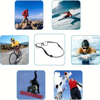 Универсальный регулируемый силиконовый фиксатор для очков Черный